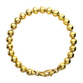 8mm Polished Finish 18Kt Gold IP Steel Bead Bracelet