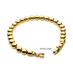 8mm Polished Finish 18Kt Gold IP Steel Bead Bracelet