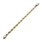 8mm 18Kt Gold IP Steel Two-Tone Rope Chain Bracelet