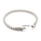 Stainless Steel Tennis Bracelet with 4mm Lab-Created White Sapphire 8"