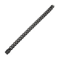 12mm Gun Metal IP Steel Miami Cuban with Black Spinel Chain Bracelet