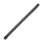 12mm Gun Metal IP Steel Miami Cuban with Black Spinel Chain Bracelet