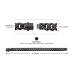 12mm Gun Metal IP Steel Miami Cuban with Black Spinel Chain Bracelet