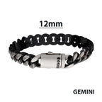 12mm Black IP Matte Steel Cuban Chain with Black Sapphire Clasp Reversible Bracelet