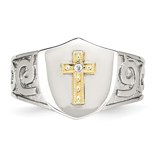 Mens Cross Ring