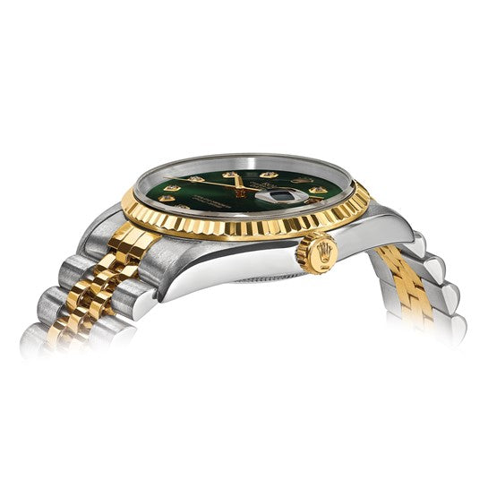 Pre-Owned Rolex Datejust 36 Green Diamond Dial Two-Tone Jubilee Bracelet