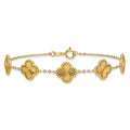 14K Yellow Gold Diamond-Cut Station Bracelet