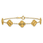 14K Yellow Gold Diamond-Cut Station Bracelet