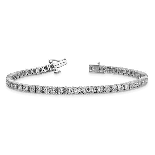 Sterling Silver Lab Grown Diamond Bracelet