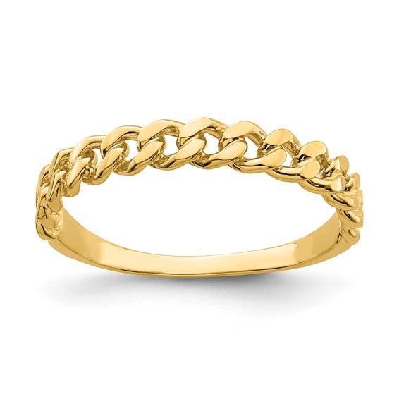 14K Yellow Gold Chain Link Band