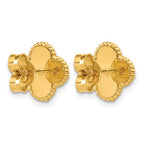 14K Yellow Gold Diamond-Cut Button Earrings