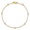 14K Yellow Gold Lab-Grown Diamond Bezel Bracelet