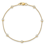 14K Yellow Gold Lab-Grown Diamond Bezel Bracelet