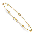 14K Yellow Gold Lab-Grown Diamond Bezel Bracelet