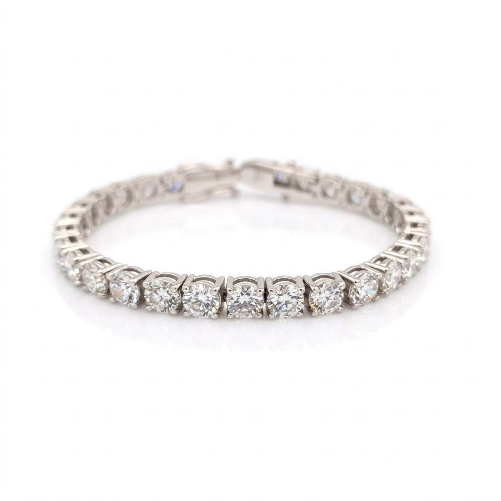14K White Gold Lab-Grown Diamond Tennis Bracelet