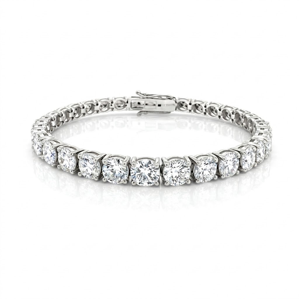 14K White Gold Lab-Grown Diamond Tennis Bracelet