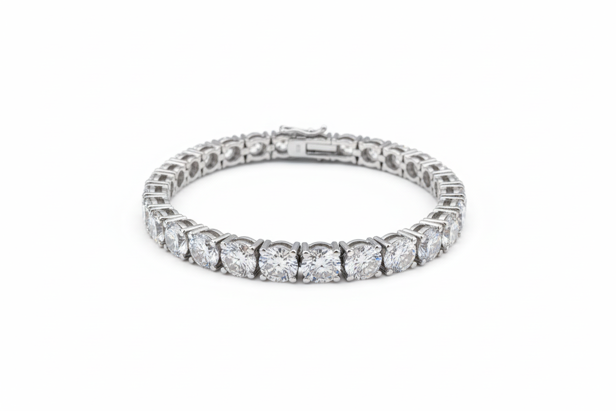 14K White Gold Lab-Grown Diamond Tennis Bracelet