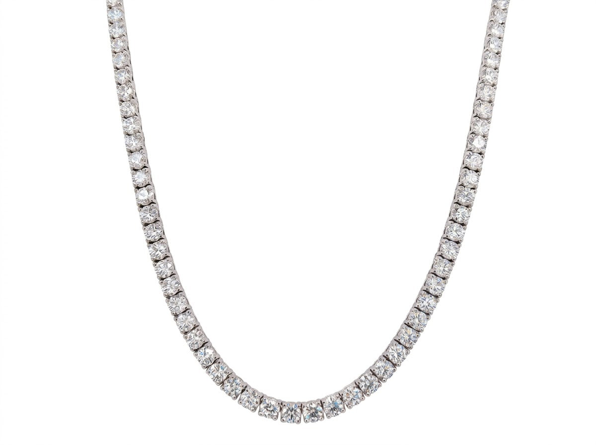 14K White Gold Lab-Grown Diamond Tennis Necklace